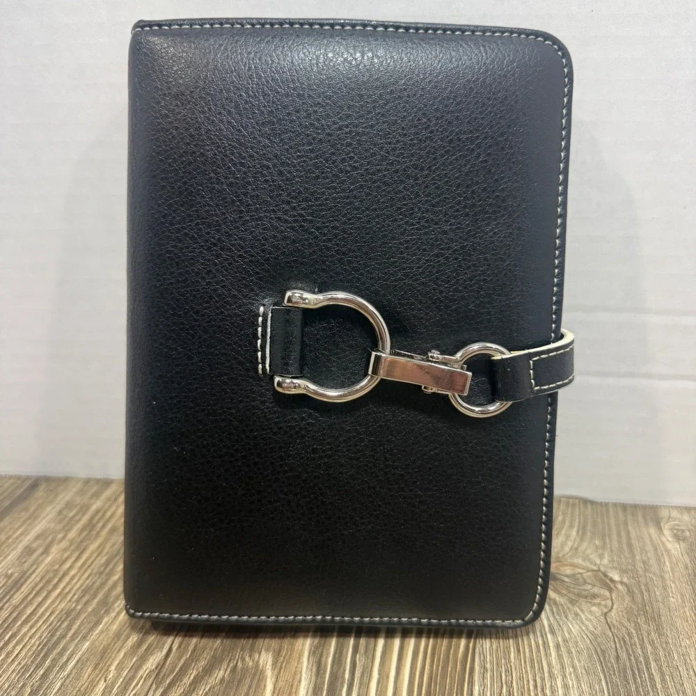 Franklin Covey Scottsdale Black Leather Pocket Planner Binder 29699 Licorice